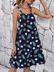 RueChic Coconut Print Cami Dress - Multicolor - View 5
