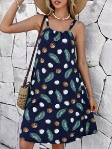 RueChic Coconut Print Cami Dress - Multicolor - View 6