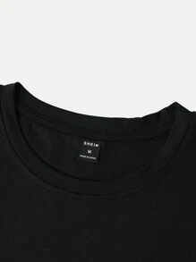 Manfinity Homme 男士字母圖案撞色T恤 - 彩色 - 查看 4