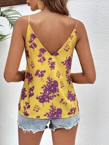 SHEIN LUNE 印花吊帶上衣 - 黃色 - 查看 2