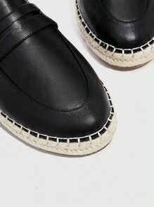 Styleloop Women Round Toe Mule Flats, Vacation Black Flats - Black - View 4