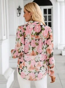 SHEIN Clasi Chemise Imprimé Floral À Bouton