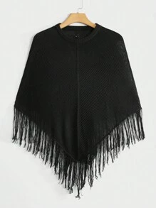 GENTILAND Áo dệt kim nam Bất đối xứng mép màu trơn Giải trí - màu đen - Xem 1