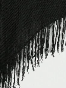 GENTILAND Áo dệt kim nam Bất đối xứng mép màu trơn Giải trí - màu đen - Xem 4