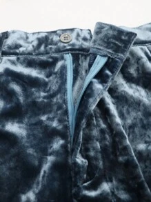 Quần Nam Nút Túi Dây kéo Sọc bên Sọc Giải trí - Màu xanh ngọc - Xem 5