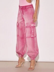 SHEIN BAE Flap Pocket Cargo Pants