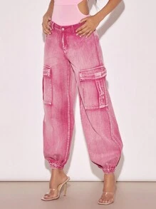 SHEIN BAE Flap Pocket Cargo Pants