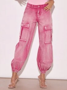 SHEIN BAE Flap Pocket Cargo Pants