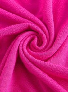SHEIN EZwear 字母圖案抹胸上衣 - 玫紅色 - 查看 3