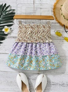 Cô Gái Trẻ Dễ thương Váy mini Với Hoa Vá lại , Đúng mốt Khối màu Váy chữ A , Mùa hè , Mùa Xuân Và Mùa thu - Nhiều màu - Xem 1