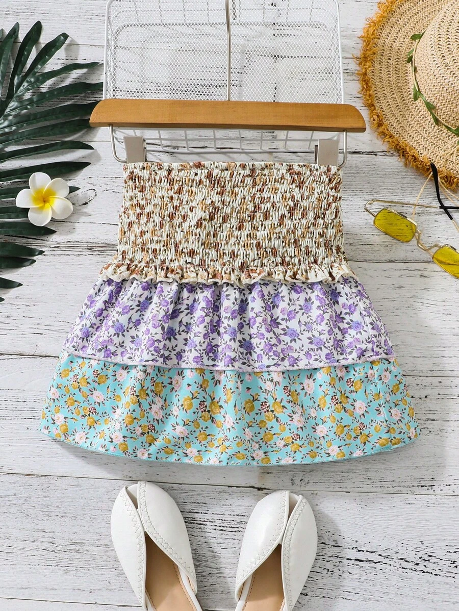 Cô Gái Trẻ Dễ thương Váy mini Với Hoa Vá lại , Đúng mốt Khối màu Váy chữ A , Mùa hè , Mùa Xuân Và Mùa thu - Nhiều màu - Xem 1