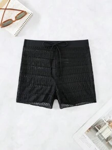 Swim Basics Quần bikini thắt nơ eo lưới đen gợi cảm mùa xuân/hè 2026 - màu đen - Xem 4