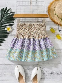 Cô Gái Trẻ Dễ thương Váy mini Với Hoa Vá lại , Đúng mốt Khối màu Váy chữ A , Mùa hè , Mùa Xuân Và Mùa thu - Nhiều màu - Xem 2