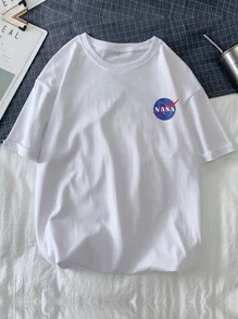 Manfinity EMRG Men Rocket & Letter Graphic Tee - White - View 3