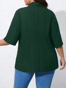 SHEIN LUNE Plus Shawl Collar Single Button Blazer