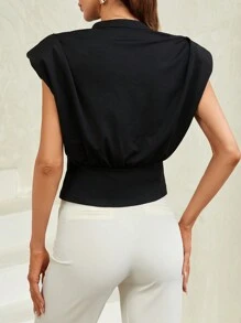SHEIN Essnce Maglietta scollo dentellato spalline