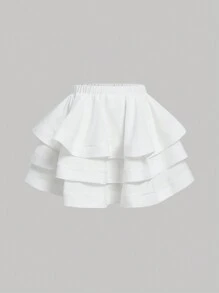 SHEIN MOD Solid Layer Hem Skirt