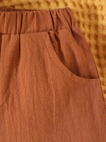 嬰兒男童動物印花襯衫與斜口口袋短褲 - 彩色 - 查看 6