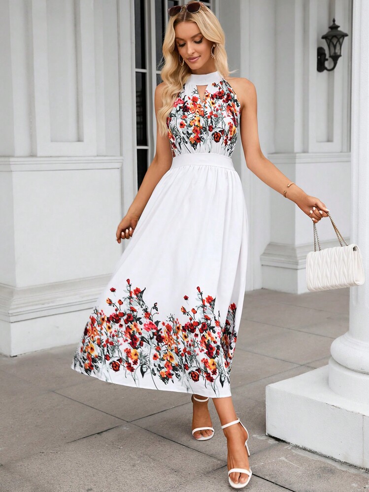 GENKIRA 印花繞頸洋裝 - 彩色 - 查看 3