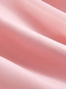 SHEIN MOD Vestido de cuello cuadrado de manga farol pecho con fruncido - Rosa Pálido - Ver 7