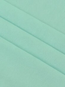 Gameset SHEIN Sport 女士纯色插肩袖运动上衣/无缝/拇指孔健身背心 - 薄荷藍 - 查看 6