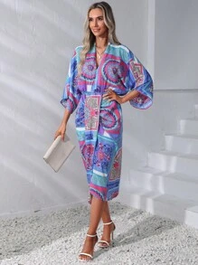 GENKIRA Đầm Chia Chắp vá Bộ lạc Boho - Nhiều màu - Xem 6