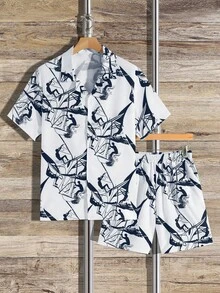 Manfinity RSRT Men Figure Graphic Shirt & Shorts - Black - View 3