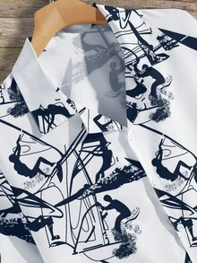 Manfinity RSRT Men Figure Graphic Shirt & Shorts - Black - View 5