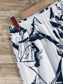 Manfinity RSRT Men Figure Graphic Shirt & Shorts - Black - View 6