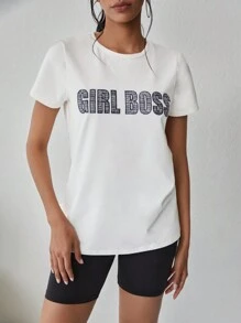 Cottnline Letter Graphic Tee - White - View 1