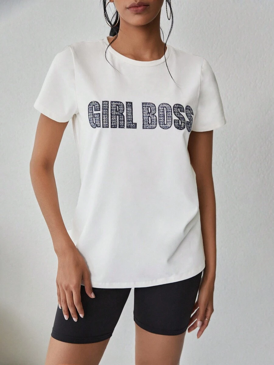 Cottnline Letter Graphic Tee - White - View 1