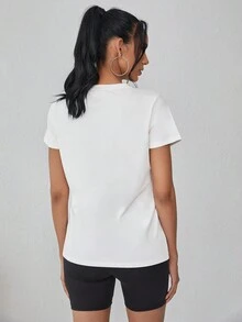 Cottnline Letter Graphic Tee - White - View 2