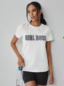 Cottnline Letter Graphic Tee - White - View 4