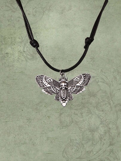 Fairycore 1 Stück modische Halskette mit Schmetterling und Totenkopf Dekor aus Eisenlegierung für Damen zur täglichen Dekoration