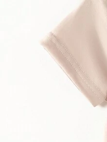 SHEIN Baby Letter Patched Detail 2 In 1 Tee - Khaki - View 5