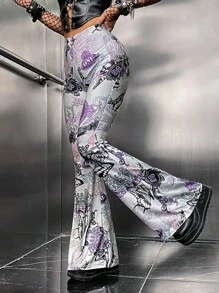 ROMWE PUNK Quần nữ Lá thư Loại bướm Giải trí - Nhiều màu - Xem 5