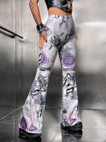 ROMWE PUNK Quần nữ Lá thư Loại bướm Giải trí - Nhiều màu - Xem 1