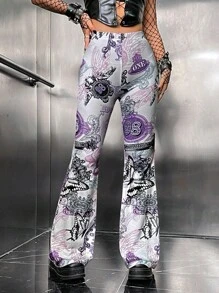 ROMWE PUNK Quần nữ Lá thư Loại bướm Giải trí - Nhiều màu - Xem 4