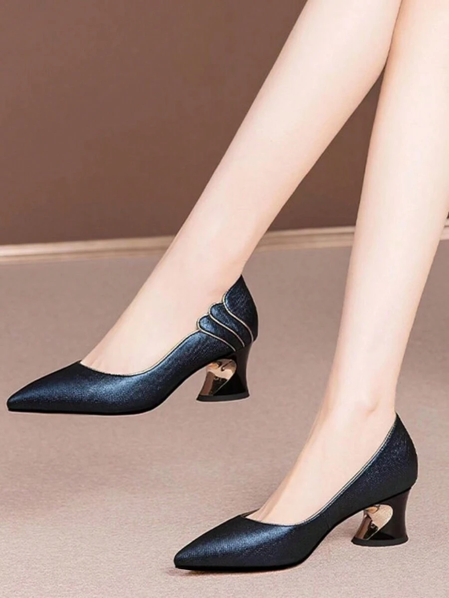 Giày cao gót nữ thoải mái không gây mỏi - Màu xanh hải quân - Xem 1