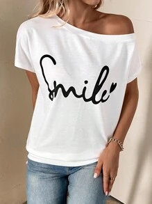 SHEIN LUNE Quần áo thể thao nữ Tim Lá thư Giải trí - trắng - Xem 6