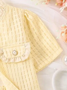 SHEIN Bộ hai mảnh Gái - Màu vàng - Xem 6