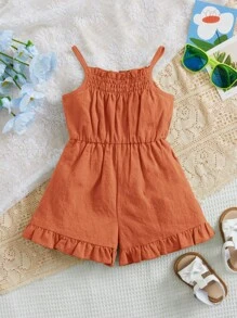 Baby Girl Ruffle Hem Cami Romper