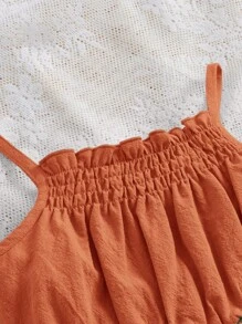 Baby Girl Ruffle Hem Cami Romper