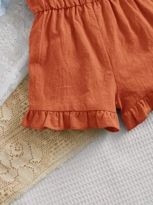 Baby Girl Ruffle Hem Cami Romper