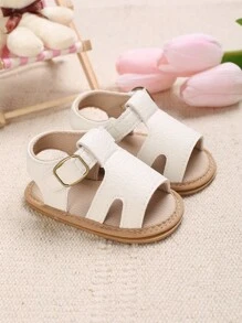 1pair Baby Girls' Closure Flat Open Toe Casual Sandals For Summer
