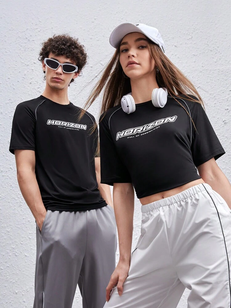 Men T-Shirts Fit Crew Neck Short Sleeve Slogan Tee Street Racing Summer Polyester