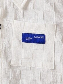 SHEIN 小男童字母補丁細節襯衫和短褲