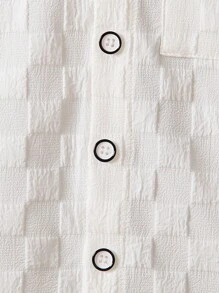 SHEIN 小男童字母補丁細節襯衫和短褲