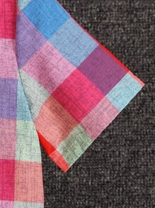 SHEIN Toddler Boys Plaid Print Button Front Shirt Without Tee - Multicolor - View 3