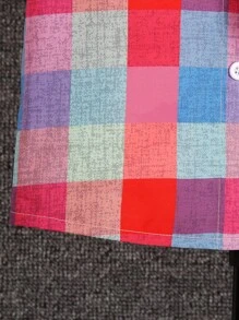 SHEIN Toddler Boys Plaid Print Button Front Shirt Without Tee - Multicolor - View 6